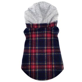 Dog Hoodie Red Black Flannel (size: small)
