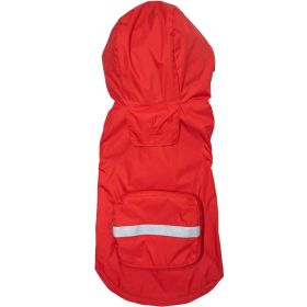 Dog Packable Raincoat Red (size: small)