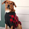 Dog Coat Plaid Red Black