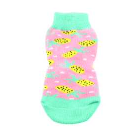 Non-Skid Dog Socks - Pineapple (size: medium)