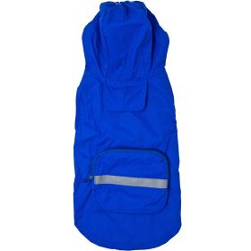 Dog Packable Raincoat Blue (size: medium)