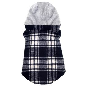 Plaid Dog Hoodie Black White (size: medium)