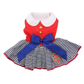 Sailor Girl Dog Dress and Leash (size: X-Small)
