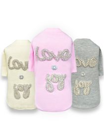 Dog Tee Love n Joy (Color: Baby Pink, size: SM)