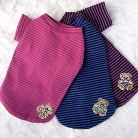 Striped Dog Tee (Color: Striped Purple, size: SM)
