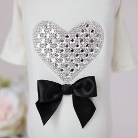 Dog Tee Oh My Heart (Color: Ivory, size: XXS)