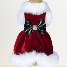 Santa Baby Dog Dress (Color: Red & White, size: LG)