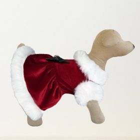 Santa Baby Dog Dress (Color: Red & White, size: SM)