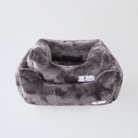 Dog Bed Luxe (Color: Pewter, size: LG)