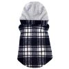 Plaid Dog Hoodie Black White