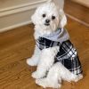 Plaid Dog Hoodie Black White