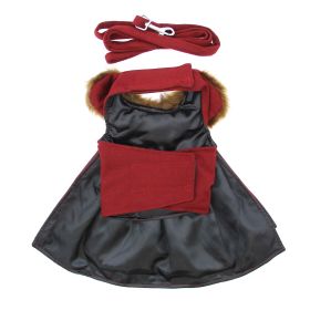Wool Dog Coat Burgundy (size: X-Small)