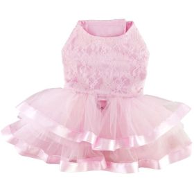 Pink Lace & Ruffles Dog Dress (size: medium)
