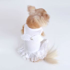 Dog Dress Lil Angel (Color: White, size: LG)
