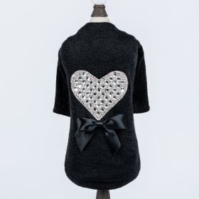Dog Sweater Oh my Heart (Color: Black, size: MD)