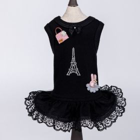 Dog Dress Paris (Color: Black, size: XS)