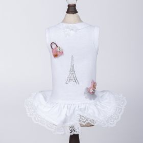 Dog Dress Paris (Color: White, size: LG)