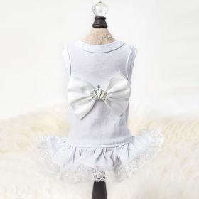Princess Dog Dress (Color: White, size: XS)