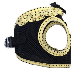 Polka Dot Ruffle Yellow Black (size: large)
