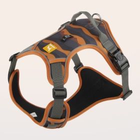Reflective Dog Chest Harness with Leash (Option: Chocolate-XL)