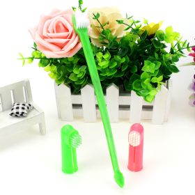 Dog Dental Toothbrush Set (Color: Green)