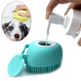 Dog Shampoo Brush (Color: Square Yellow, size: As The Pictures)
