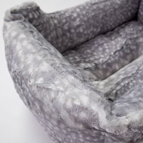 Dog Bed Cashmere (Color: Silver Fawn, size: LG)