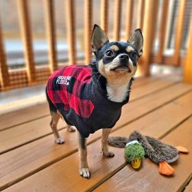 Dog Coat Plaid Red Black (size: Size 16LC)