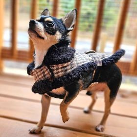 Fleece Dog Coat Red Black (size: XX-Large)