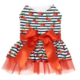 Dog Dress Cherry Stripe (size: large)