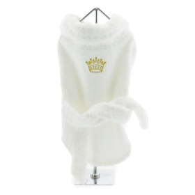 Luxury Dog Bath Robe - Gold Crown (size: large)