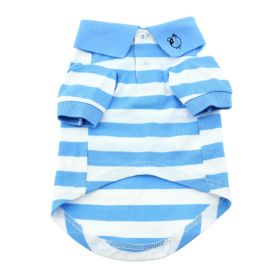 Polos Striped - Blue Niagra & White (size: medium)