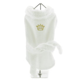 Dog Bath Robe - Gold Crown (size: small)